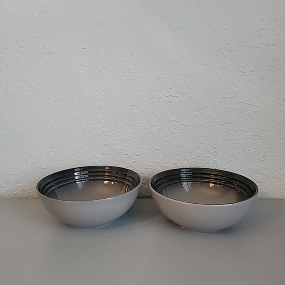 LE CREUSET Set of 2 FLINT Grey Cereal Bowls NEW - Picture 2 of 4